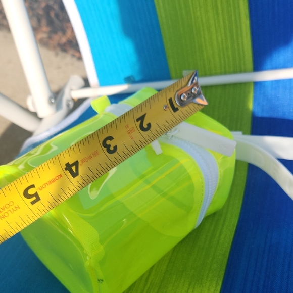 ✨️Drunk Elephant Neon Yellow Clear Cosmetic Pouch with White Strap - Picture 9 of 17